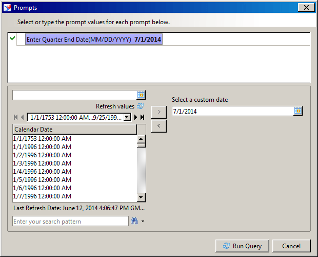 Scheduled report on Quarter Date2