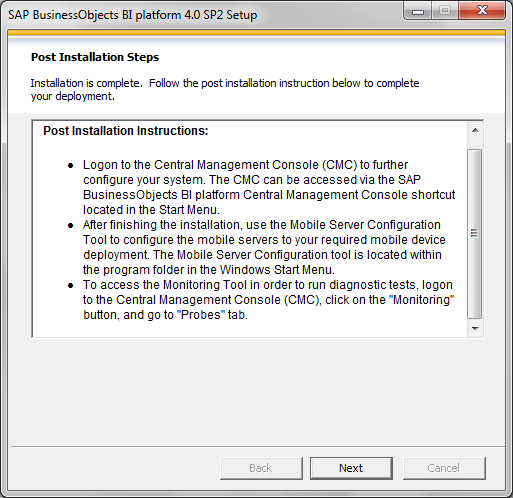 SAP BO BI 4.0 SP2 Installation30